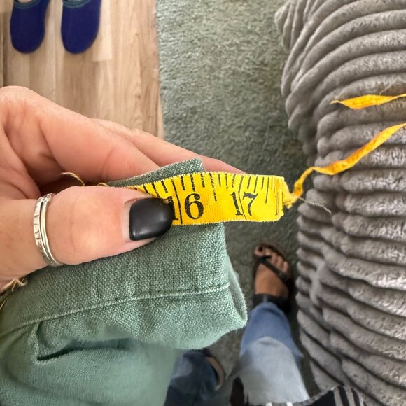 7 For All Mankind Green Linen Cargo Wide Leg Pants Sz L - Picture 5 of 6